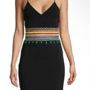 Alice + Olivia Black Dress with Colorful Accents